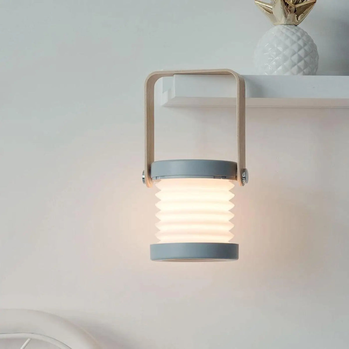 Lampe De Chevet Lanterne En Bois Gris Ou Blanc