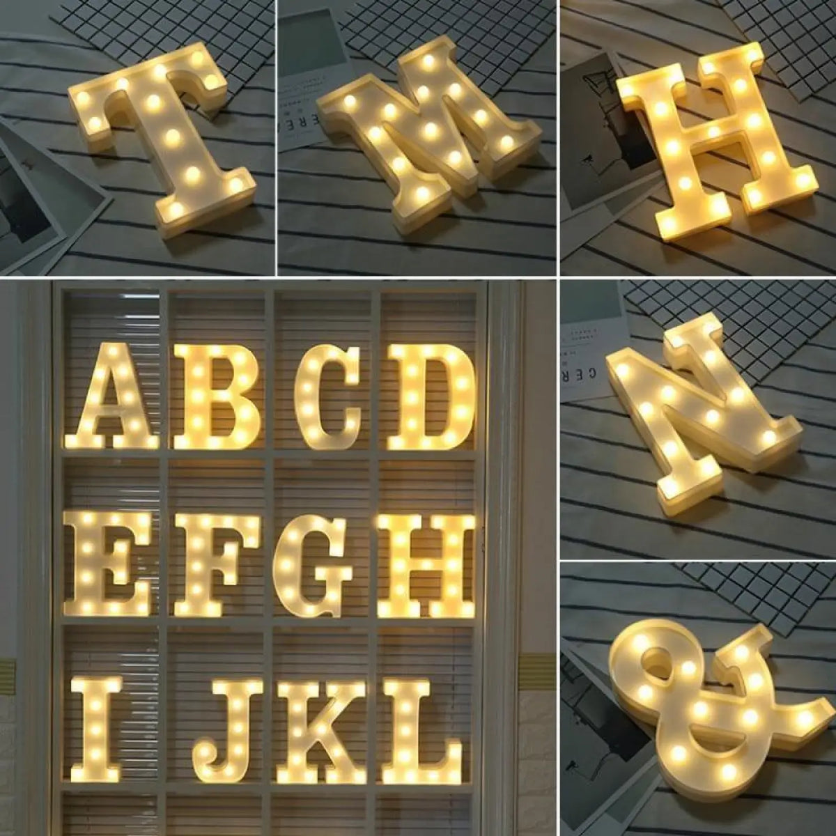 Lampe Lettre 3D Majuscules Bords Larges Veilleuse